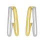 Sterling Silver & 18k Gold Round Split C-Hoop