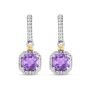 18K Gold & Silver Amethyst Drop Prosecco Earring