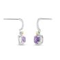 18K Gold & Silver Amethyst Drop Prosecco Earring