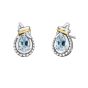 Silver & 18K Prosecco Love Knot Birthstone Earrings
