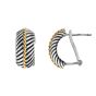 Silver & 18K Italian Cable Earring