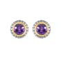 Sterling Silver & 18K Gold Prosecco Birthstone Stud Earrings