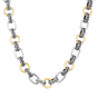 Silver & 18K Gold Mixed Link Cable Chain