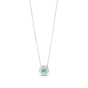 Silver & 18K Blue Topaz Prosecco Hexagon Necklace