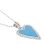 Silver & 18K Popcorn Turquoise Heart Pendant