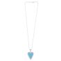 Silver & 18K Popcorn Turquoise Heart Pendant