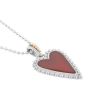 Silver & 18K Popcorn Red Carnelian Heart Pendant