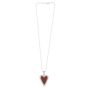 Silver & 18K Popcorn Red Carnelian Heart Pendant