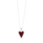 Silver & 18K Popcorn Red Carnelian Heart Pendant