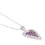 Silver & 18K Prosecco Rhodolite Heart Pendant