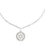 18K Gold & Silver Round Star of David Pendant on Paperclip Chain 