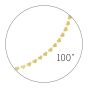 14K 100" 1.3mm Heart Mirrored Spool Chain