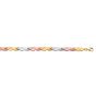 14K Tri-color Gold Satin X Bracelet
