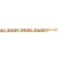 14K Tri-color Gold X & O Heart Stampato Bracelet