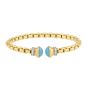 14K Gold Diamond Venetian Link Bangle