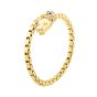 14K Gold Diamond Venetian Link Panther Bypass Bangle