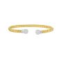 14K Diamond Round End Tubogas Cuff