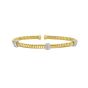 14K Diamond Triple Station Tubogas Cuff