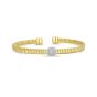 14K Diamond Square Tubogas Cuff
