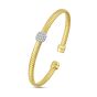 14K Diamond Square Tubogas Cuff
