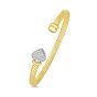 14K Diamond Heart Tubogas Cuff