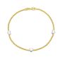 14K Heart Station Bead Bracelet
