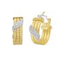 14K .33ct Diamond Omega Hoops