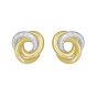 14K Two Tone Love Knot Studs