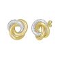 14K Two Tone Love Knot Studs