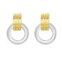 14K Two Tone Door Knocker Hoops