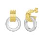 14K Two Tone Door Knocker Hoops