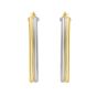 14K Two Tone Double Row Marquise Hoop Earrings
