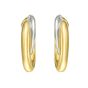 14K Two Tone Interlocked Hoop Earrings