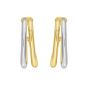 14K Two Tone Square Split Hoop Earrings