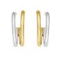 14K Two Tone Split Hoop Earrings