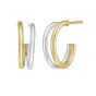 14K Two Tone Split Hoop Earrings
