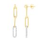 14K Diamond Paperclip Earrings