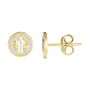 14K Gold Guadalupe Religious Stud Earring