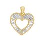 14K Two Tone Open Heart Charm