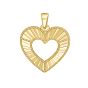 14K Two Tone Open Heart Charm