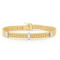 14K Gold Triple Row Prosecco Diamond Bracelet