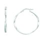 14K White Gold Twisted Hoop Earring