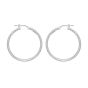 14K Gold Round Diamond Cut Hoop Earring