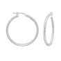 14K Gold Round Diamond Cut Hoop Earring