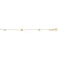 14K Two-tone Gold Diamond Cut Heart Anklet