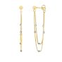 14K Gold Chain & Bead Station Front to Back Drop Earring
