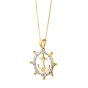 10K Ship's Wheel Anchor Necklace