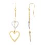 10K Gold Double Heart Drop Earring