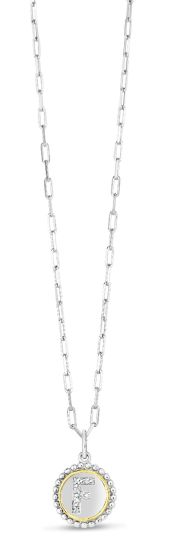 Silver-18K Prosecco Initials Letter F Necklace