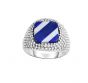 Men's Lapis and Mother of Pearl Signet Ring